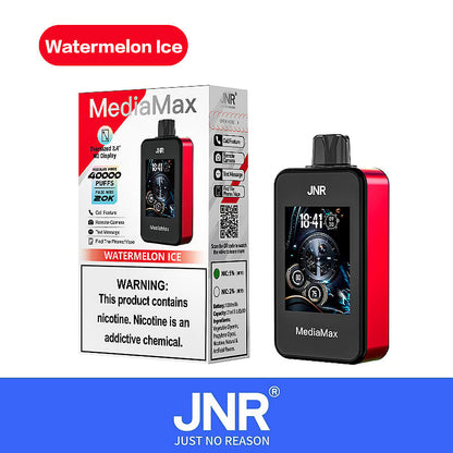 JNR Media Max 40000 40K Puffs Smoke Latest Original Intelligent Disposable Vape-1000mAh Battery, 21ml E-liquid, Multiple Nicotine 10 Flavors
