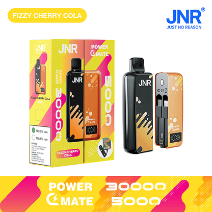 JNR Power Mate 30000 Puffs Smart Screen Disposable Vape & Power Bank – Dual Functionality Redefined-5000mAh Battery, 19ml E-liquid, Multiple Nicotine 10 Flavors