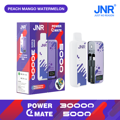 JNR Power Mate 30000 Puffs Smart Screen Disposable Vape & Power Bank – Dual Functionality Redefined-5000mAh Battery, 19ml E-liquid, Multiple Nicotine 10 Flavors