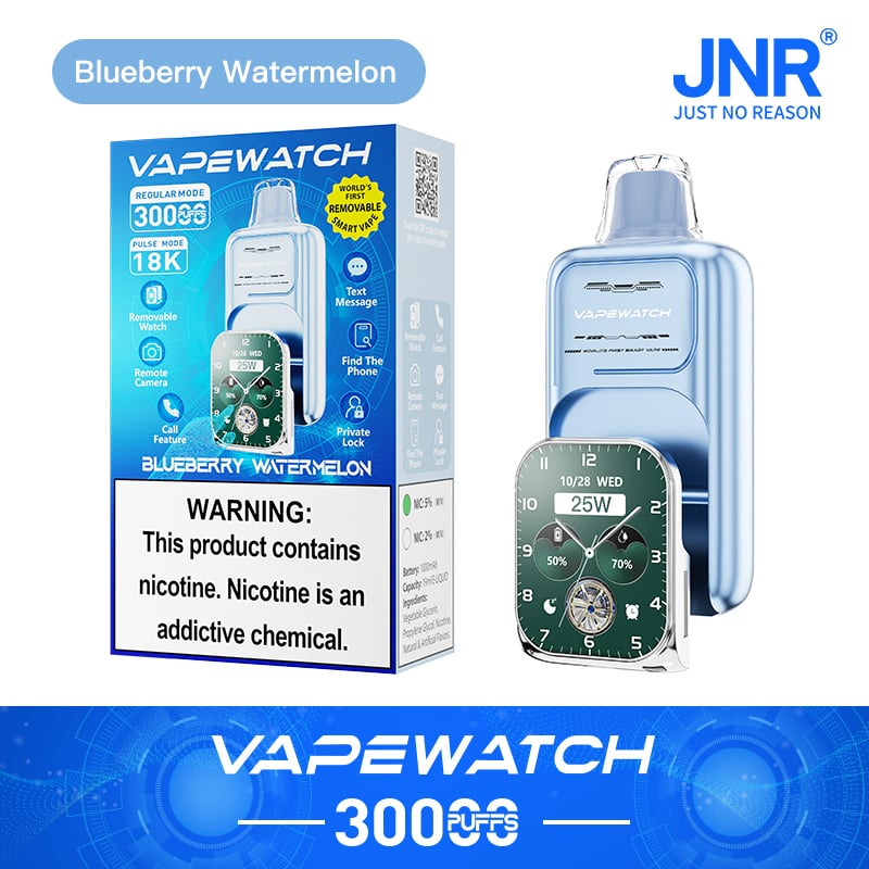 JNR Vape Watch 30000 30K Puffs Smoke Hot Selling Original Smart Disposable Vape-1000mAh Battery, 19ml E-liquid, Multiple Nicotine 10 Flavors