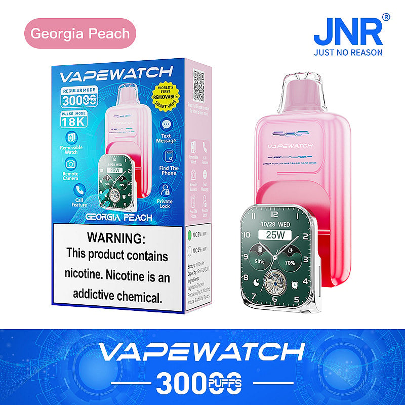 JNR Vape Watch 30000 30K Puffs Smoke Hot Selling Original Smart Disposable Vape-1000mAh Battery, 19ml E-liquid, Multiple Nicotine 10 Flavors