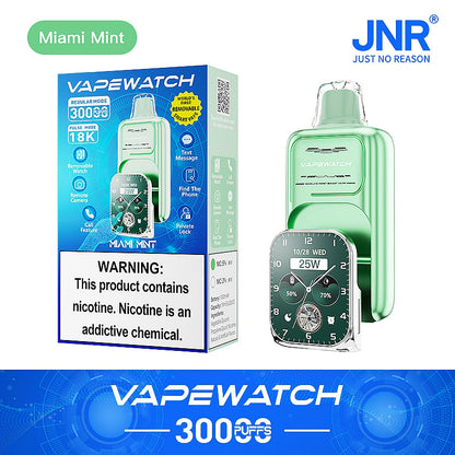JNR Vape Watch 30000 30K Puffs Smoke Hot Selling Original Smart Disposable Vape-1000mAh Battery, 19ml E-liquid, Multiple Nicotine 10 Flavors