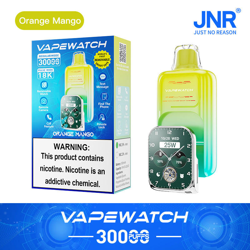 JNR Vape Watch 30000 30K Puffs Smoke Hot Selling Original Smart Disposable Vape-1000mAh Battery, 19ml E-liquid, Multiple Nicotine 10 Flavors