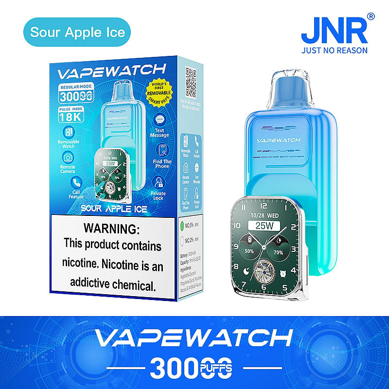 JNR Vape Watch 30000 30K Puffs Smoke Hot Selling Original Smart Disposable Vape-1000mAh Battery, 19ml E-liquid, Multiple Nicotine 10 Flavors