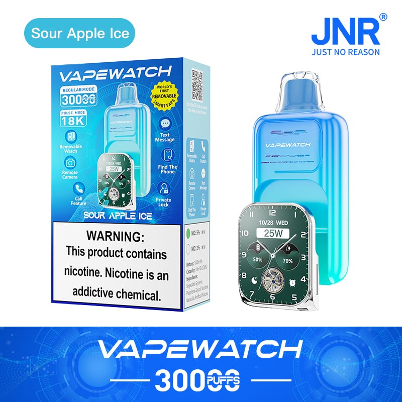 JNR Vape Watch 30000 30K Puffs Smoke Hot Selling Original Smart Disposable Vape-1000mAh Battery, 19ml E-liquid, Multiple Nicotine 10 Flavors