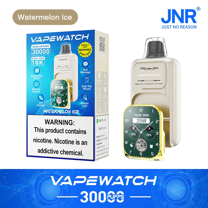 JNR Vape Watch 30000 30K Puffs Smoke Hot Selling Original Smart Disposable Vape-1000mAh Battery, 19ml E-liquid, Multiple Nicotine 10 Flavors