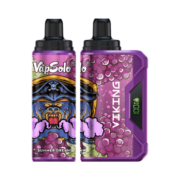 VapSolo Viking 12K Puffs Disposable Vape | Ajustable Airflow,LCD Display,Type-C port