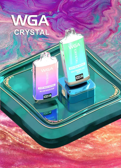 WGA Crystal Pro Max Extra 15000 Puffs Disposable Vape-650mAh Battery, Multiple Nicotine 10 Flavors