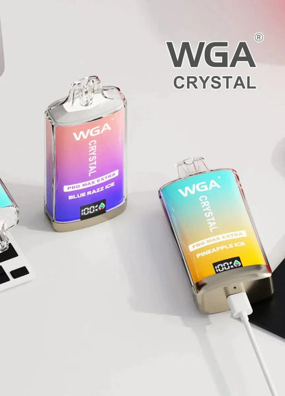 WGA Crystal Pro Max Extra 15000 Puffs Disposable Vape-650mAh Battery, Multiple Nicotine 10 Flavors